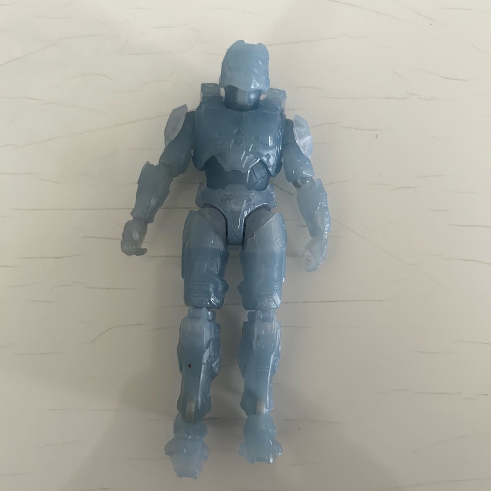 World of Halo" Master Chief action figure translucent blue